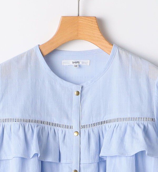SHIPS KIDS「SHIPS KIDS:140～150cm / スナップ ボタン フリル ブラウス」|シャツ・ブラウス|