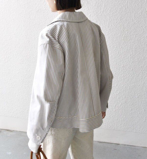 SHIPS any「SHIPS any:〈洗濯機可能〉ヒッコリー ショート テーラード ジャケット」|テーラードジャケット|