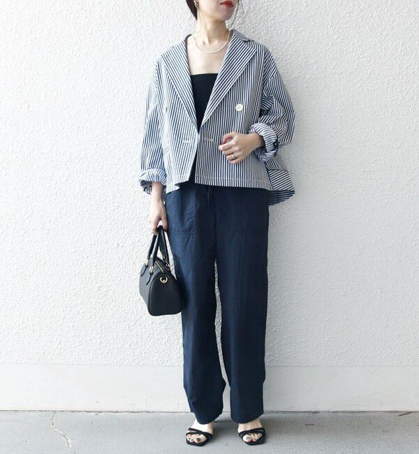 SHIPS any「SHIPS any:〈洗濯機可能〉ヒッコリー ショート テーラード ジャケット」|テーラードジャケット|