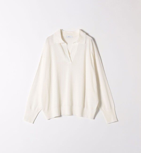 SHIPS any「SHIPS any:〈UVカット/手洗い可能〉シアー スキッパー ニット ポロシャツ」|Tシャツ・カットソー|