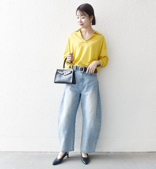 SHIPS any「SHIPS any:〈UVカット/手洗い可能〉シアー スキッパー ニット ポロシャツ」|Tシャツ・カットソー|