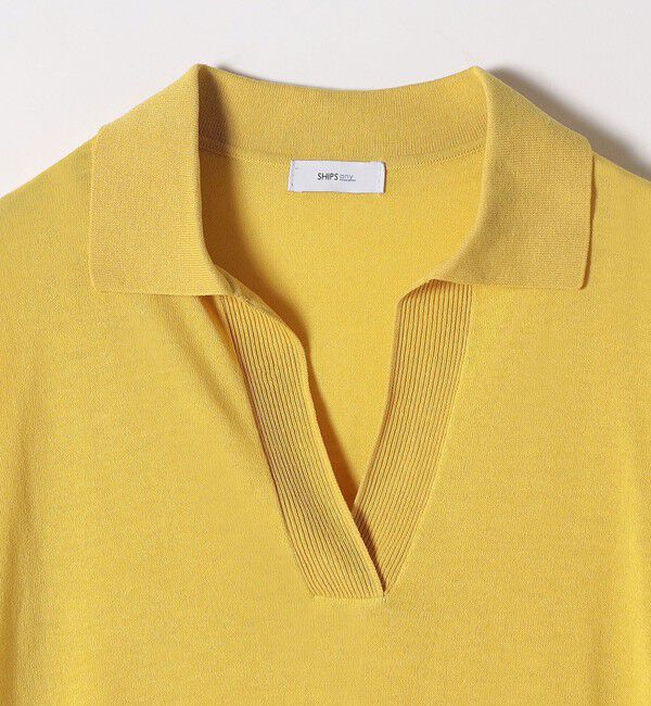 SHIPS any「SHIPS any:〈UVカット/手洗い可能〉シアー スキッパー ニット ポロシャツ」|Tシャツ・カットソー|