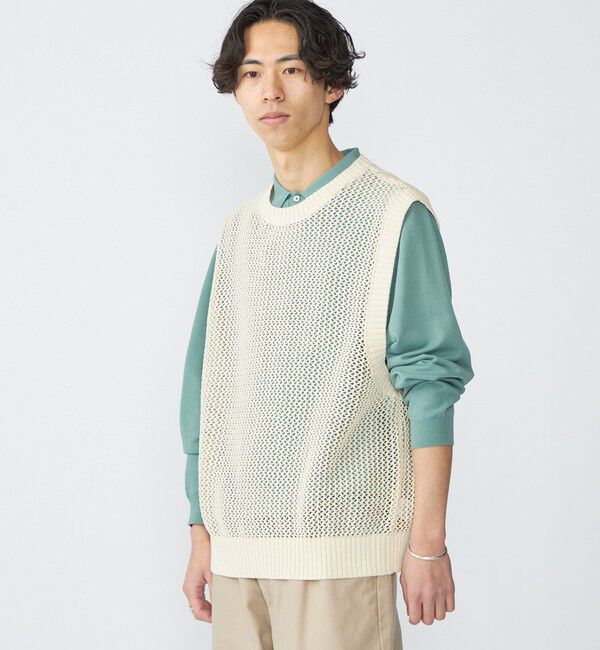 SHIPS「SHIPS:〈手洗い可能〉メッシュ ニット ベスト」|ベスト・ジレ|