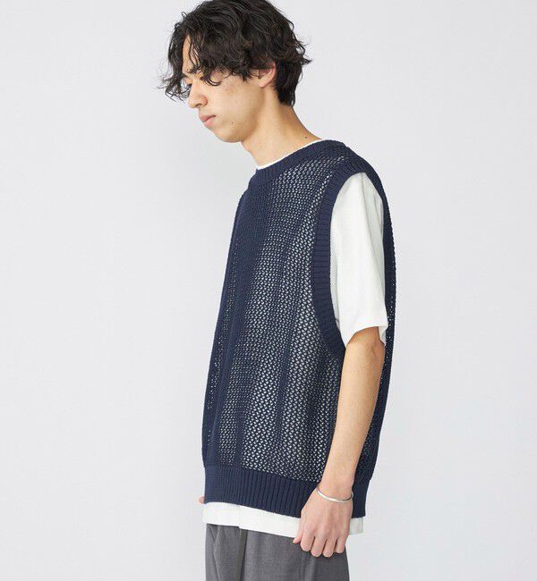 SHIPS「SHIPS:〈手洗い可能〉メッシュ ニット ベスト」|ベスト・ジレ|