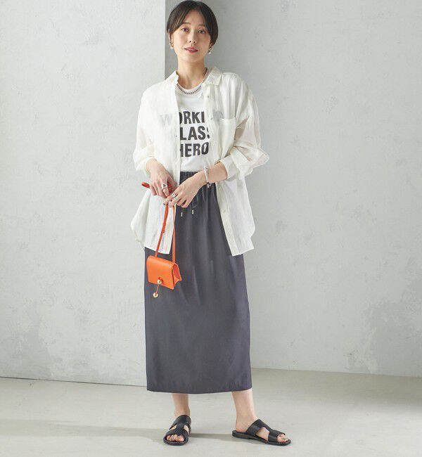 SHIPS for women「〈手洗い可能〉キュプラ混 ツイル ドロスト スカート」|スカート|