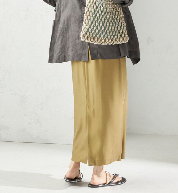 SHIPS for women「〈手洗い可能〉キュプラ混 ツイル ドロスト スカート」|スカート|