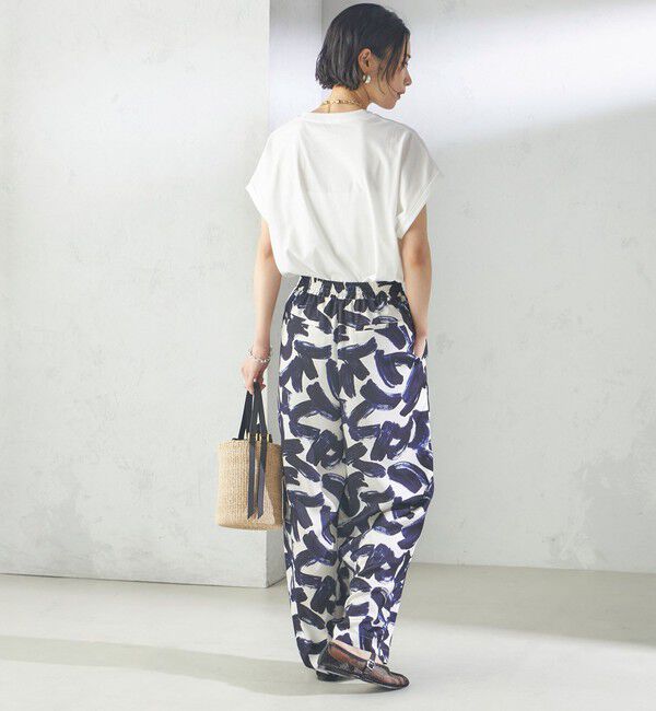 SHIPS for women「〈手洗い可能〉サテン プリント ドロスト パンツ」|その他|