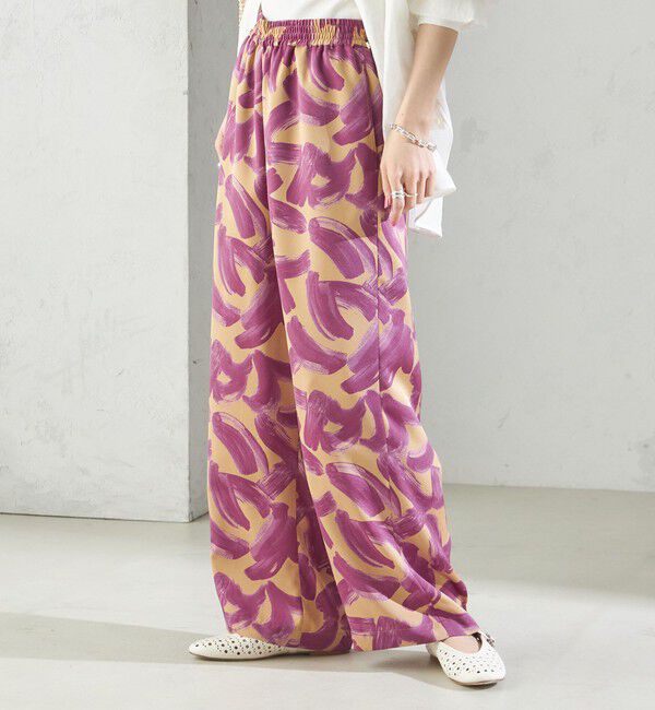 SHIPS for women「〈手洗い可能〉サテン プリント ドロスト パンツ」|その他|
