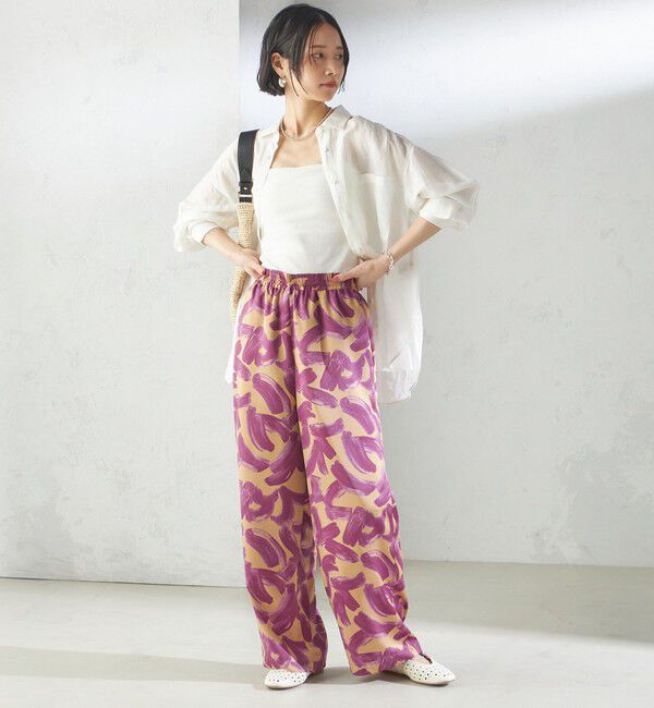 SHIPS for women「〈手洗い可能〉サテン プリント ドロスト パンツ」|その他|