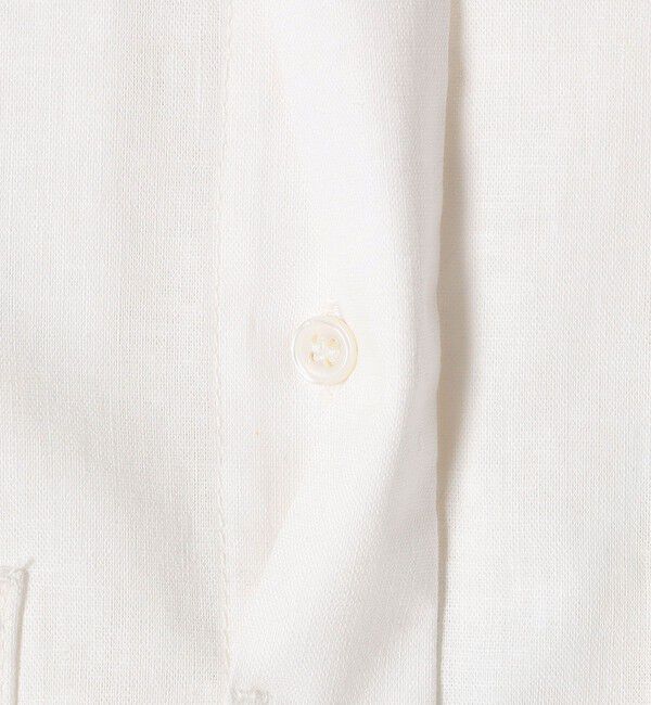 SHIPS any「SHIPS any:〈洗濯機可能〉リネン コットン バンドカラー フレンチスリーブ ポケット シャツ」|シャツ・ブラウス|