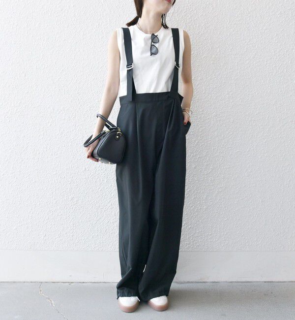 SHIPS any「SHIPS any:〈洗濯機可能〉ドロスト ワイド サロペット &times; ノースリーブ TEE セット」|その他|