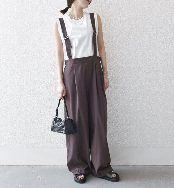 SHIPS any「SHIPS any:〈洗濯機可能〉ドロスト ワイド サロペット &times; ノースリーブ TEE セット」|その他|