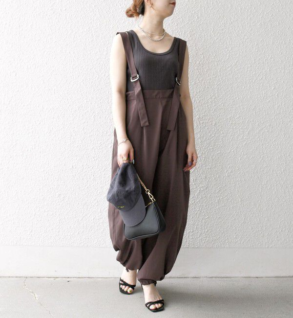 SHIPS any「SHIPS any:〈洗濯機可能〉ドロスト ワイド サロペット &times; ノースリーブ TEE セット」|その他|