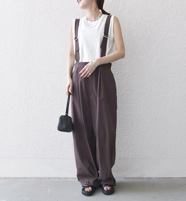 SHIPS any「SHIPS any:〈洗濯機可能〉ドロスト ワイド サロペット &times; ノースリーブ TEE セット」|その他|