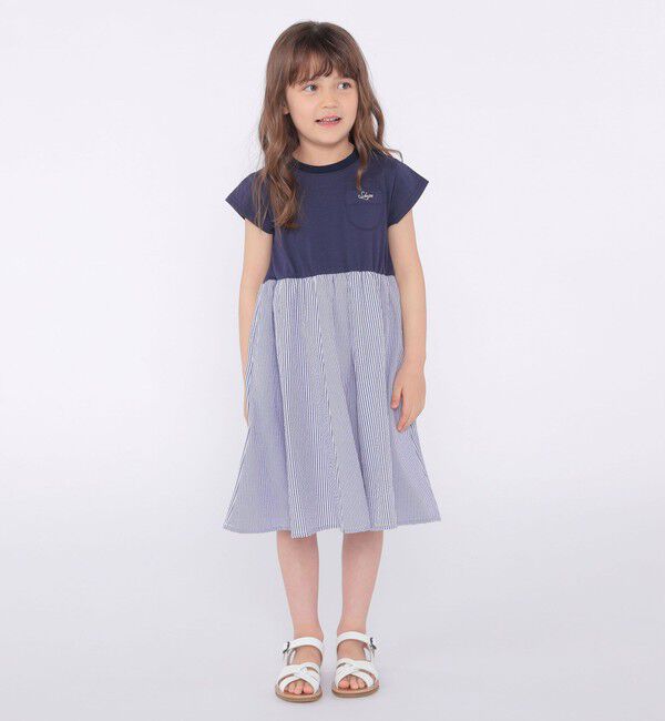 SHIPS KIDS「SHIPS KIDS:100～130cm / パネル 切替 ワンピース」|ワンピース|
