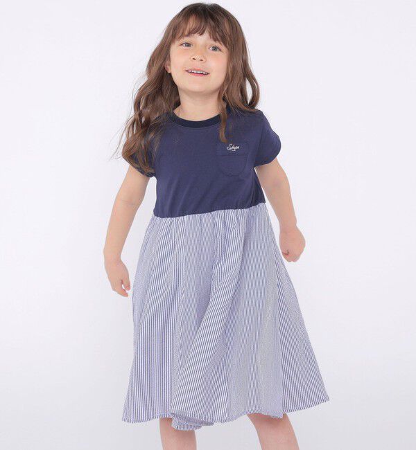SHIPS KIDS「SHIPS KIDS:100～130cm / パネル 切替 ワンピース」|ワンピース|