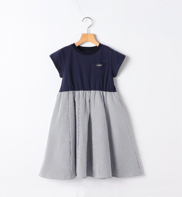 SHIPS KIDS「SHIPS KIDS:80～90cm / パネル 切替 ワンピース」|ワンピース|ネイビー