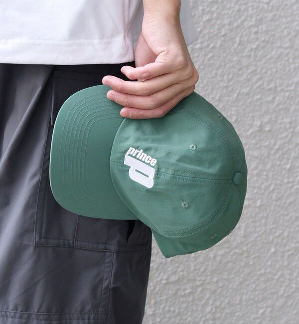 SHIPS any「【SHIPS any別注】prince:〈撥水/UVカット/遮熱〉ロゴ 刺繍 デザイン ナイロン キャップ◇」|キャップ・キャスケット|グリーン