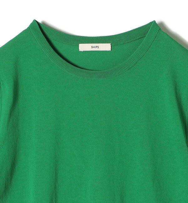 SHIPS for women「〈接触冷感 / 手洗い可能〉アイスコットン ショート スリーブ プルオーバー」|ニット・セーター|