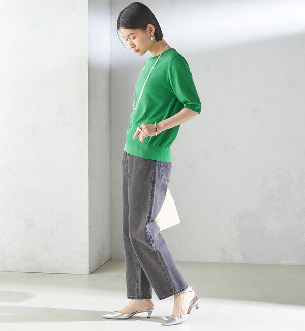 SHIPS for women「〈接触冷感 / 手洗い可能〉アイスコットン ショート スリーブ プルオーバー」|ニット・セーター|