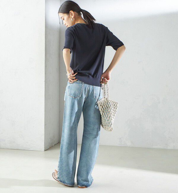 SHIPS for women「〈接触冷感 / 手洗い可能〉アイスコットン ショート スリーブ プルオーバー」|ニット・セーター|