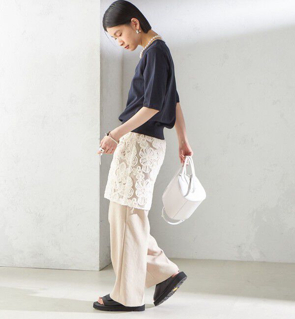 SHIPS for women「〈接触冷感 / 手洗い可能〉アイスコットン ショート スリーブ プルオーバー」|ニット・セーター|