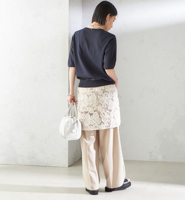 SHIPS for women「〈接触冷感 / 手洗い可能〉アイスコットン ショート スリーブ プルオーバー」|ニット・セーター|