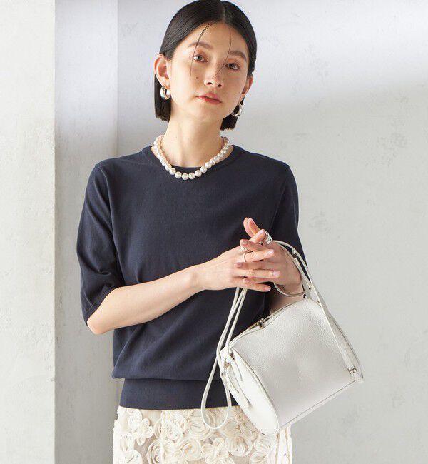 SHIPS for women「〈接触冷感 / 手洗い可能〉アイスコットン ショート スリーブ プルオーバー」|ニット・セーター|