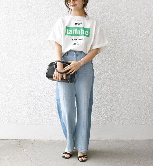 SHIPS any「【SHIPS any別注】La Hutte:〈洗濯機可能〉ロゴ プリント ルーズ TEE」|Tシャツ・カットソー|