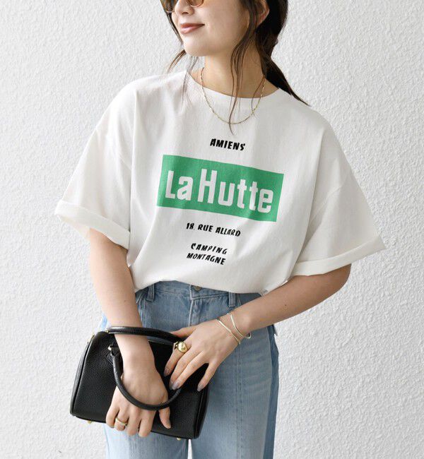 SHIPS any「【SHIPS any別注】La Hutte:〈洗濯機可能〉ロゴ プリント ルーズ TEE」|Tシャツ・カットソー|