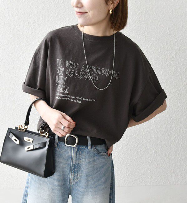 SHIPS any「【SHIPS any別注】La Hutte:〈洗濯機可能〉ロゴ プリント ルーズ TEE」|Tシャツ・カットソー|