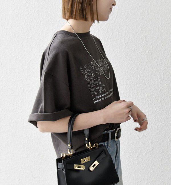 SHIPS any「【SHIPS any別注】La Hutte:〈洗濯機可能〉ロゴ プリント ルーズ TEE」|Tシャツ・カットソー|