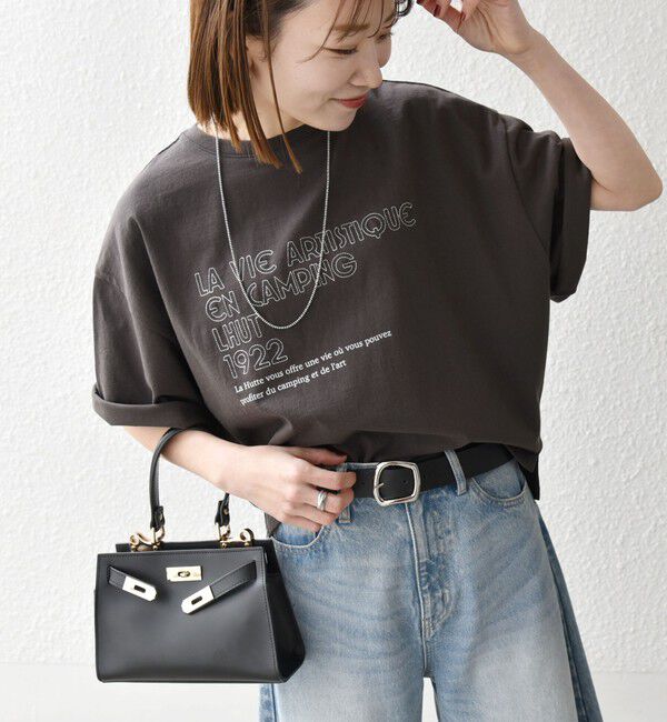 SHIPS any「【SHIPS any別注】La Hutte:〈洗濯機可能〉ロゴ プリント ルーズ TEE」|Tシャツ・カットソー|