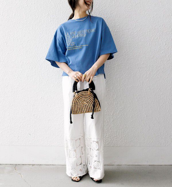 SHIPS any「【SHIPS any別注】La Hutte:〈洗濯機可能〉ロゴ プリント ルーズ TEE」|Tシャツ・カットソー|