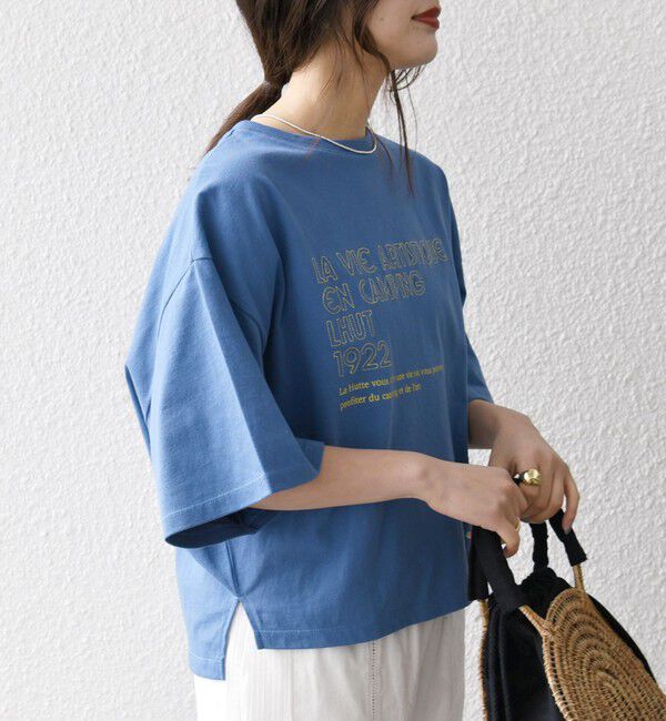 SHIPS any「【SHIPS any別注】La Hutte:〈洗濯機可能〉ロゴ プリント ルーズ TEE」|Tシャツ・カットソー|