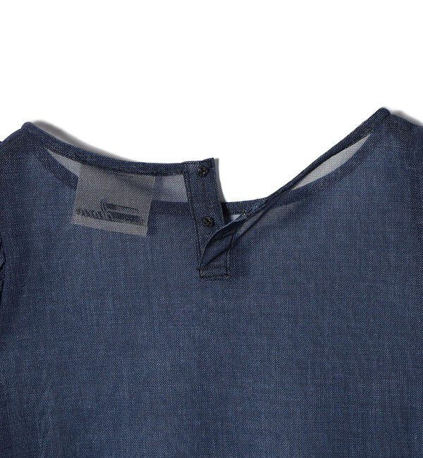 SHIPS for women「troisiemeCHACO:〈手洗い可能〉デニム プリント チュール ブラウス」|シャツ・ブラウス|