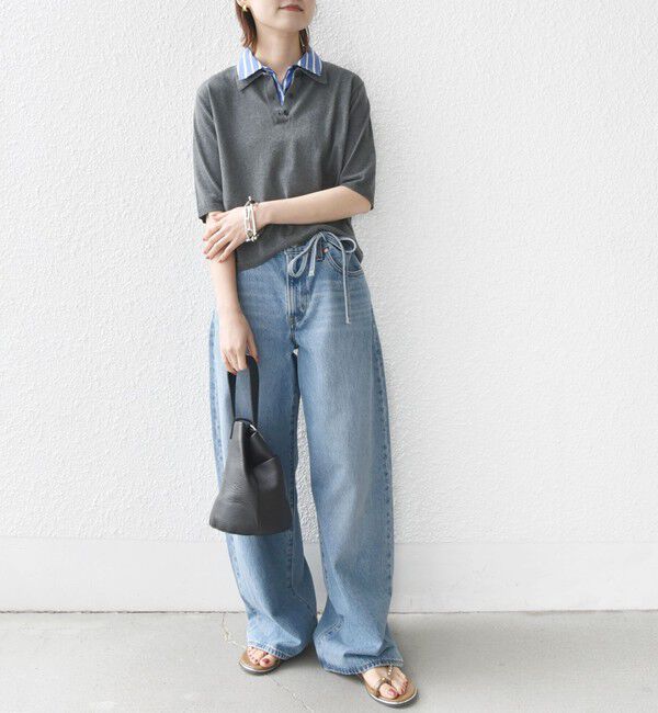 SHIPS for women「【WEB限定】〈手洗い可能〉ダブルカラー ショート スリーブ ポロ」|ポロシャツ|