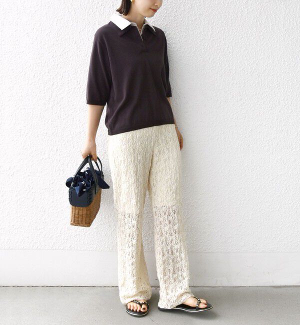 SHIPS for women「【WEB限定】〈手洗い可能〉ダブルカラー ショート スリーブ ポロ」|ポロシャツ|