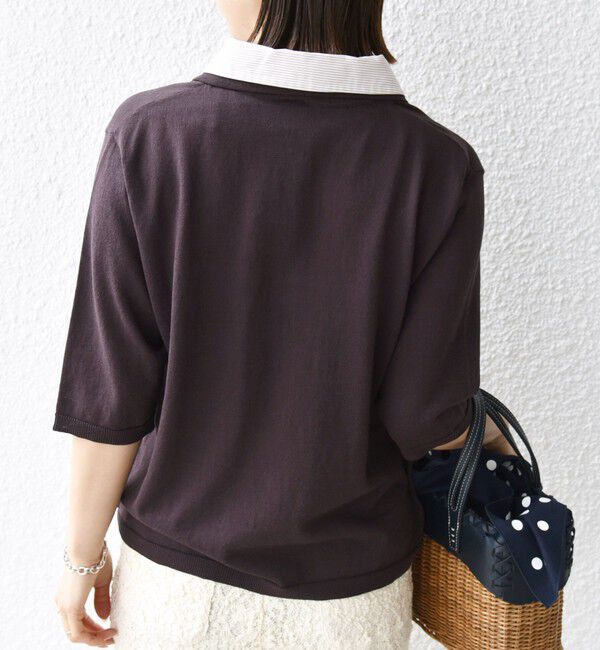 SHIPS for women「【WEB限定】〈手洗い可能〉ダブルカラー ショート スリーブ ポロ」|ポロシャツ|
