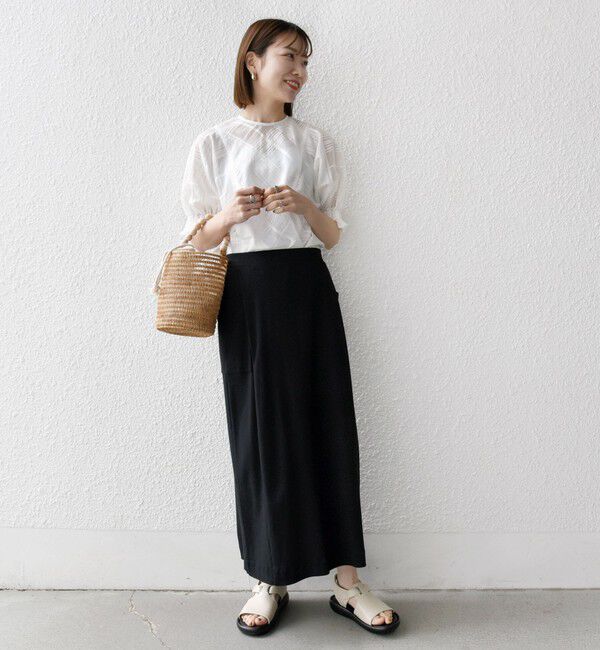 SHIPS any「SHIPS any:〈洗濯機可能〉シアー チェック ドルマン シャーリング パフ ブラウス」|シャツ・ブラウス|