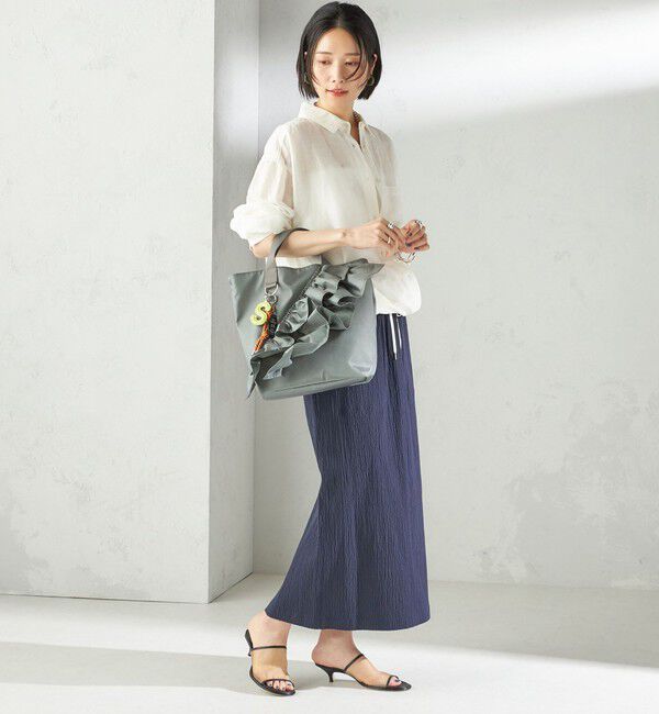 SHIPS for women「【WEB限定】チャーム 付き フリル トート」|トートバッグ|