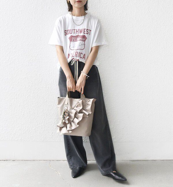 SHIPS for women「【WEB限定】チャーム 付き フリル トート」|トートバッグ|