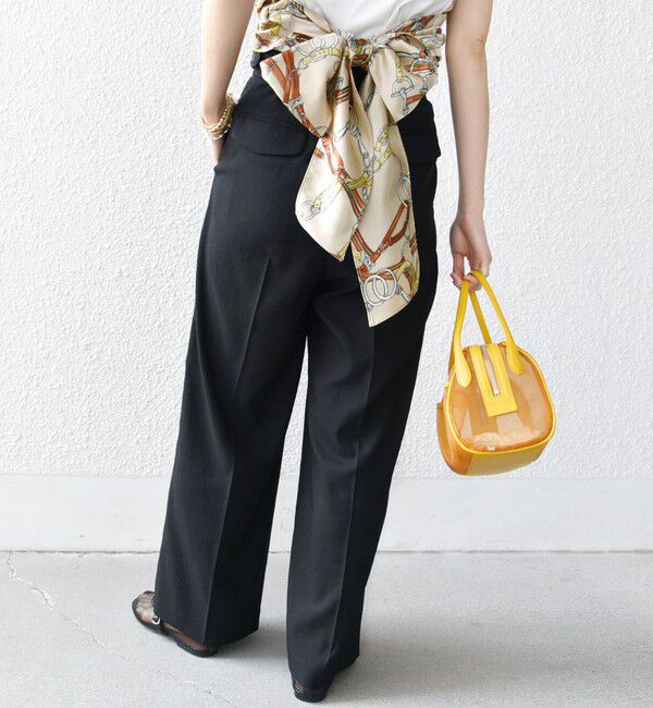 SHIPS for women「〈手洗い可能〉麻調 合繊 2タック ワイド パンツ 2」|その他|