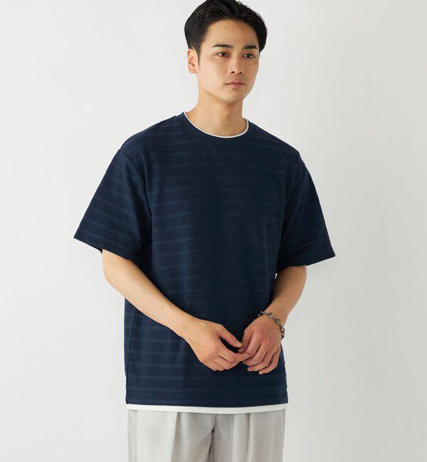 SHIPS Colors 「SHIPS Colors:フェイクレイヤード ボーダー Tシャツ」|Tシャツ・カットソー|