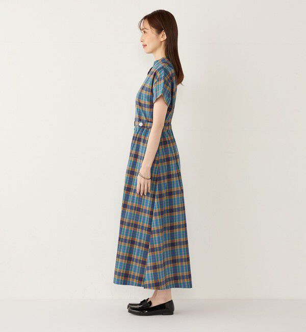 SHIPS Colors 「SHIPS Colors:〈手洗い可能〉マドラスチェック ウエスト タブ ワンピース◇」|ワンピース|