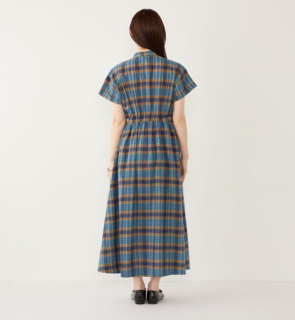 SHIPS Colors 「SHIPS Colors:〈手洗い可能〉マドラスチェック ウエスト タブ ワンピース◇」|ワンピース|