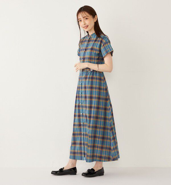 SHIPS Colors 「SHIPS Colors:〈手洗い可能〉マドラスチェック ウエスト タブ ワンピース◇」|ワンピース|