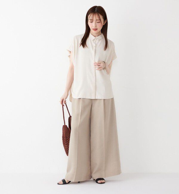 SHIPS Colors 「SHIPS Colors:〈手洗い可能〉バスケット クロップド ワイド パンツ」|その他|