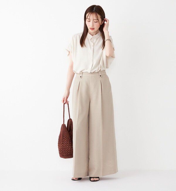 SHIPS Colors 「SHIPS Colors:〈手洗い可能〉バスケット クロップド ワイド パンツ」|その他|