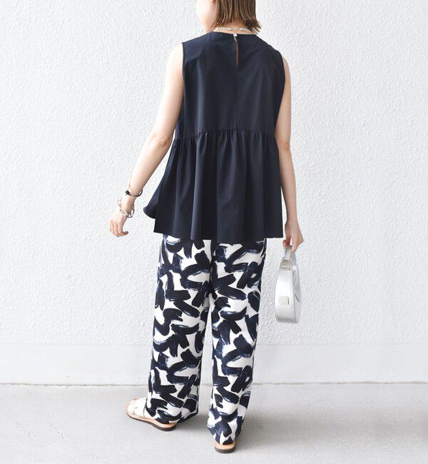 SHIPS for women「〈接触冷感 / 撥水加工〉TEX BRID(R)タフタ ギャザー ノースリーブ ブラウス」|シャツ・ブラウス|